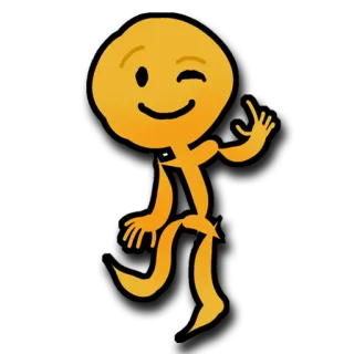 😉 Emoji, Piscadela, Personagem, Amarelo telegram sticker