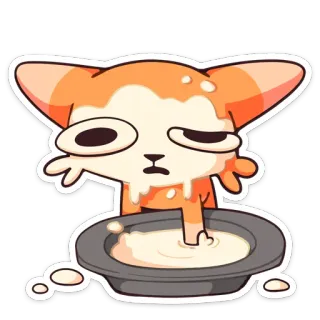🤪 cat, milk, funny, cartoon, animal, sticker whatsapp sticker
