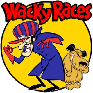 🚀 Dick Dastardly Wacky Races dessin animé, méchant, chien, course, Hanna-Barbera whatsapp sticker