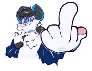 🖕 adesivo, furry, pipistrello, dito medio, offensivo telegram sticker