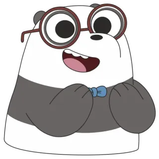 🤓 Panda We Bare Bears Kartun, Beruang, Kacamata, Panda, Lucu, Animasi, We Bare Bears telegram sticker
