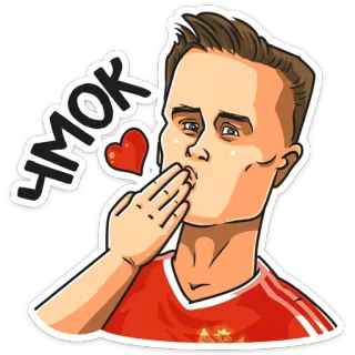 😘 Чмок cium, cium jauh, cinta, hati, kartun, imut, pria telegram sticker