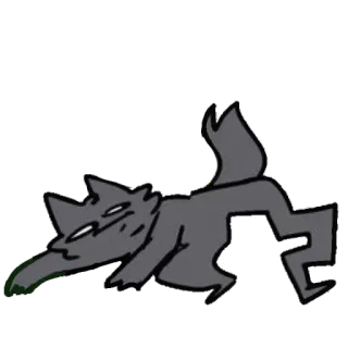 😒 狼, 动物, 卡通, 贴纸 telegram sticker