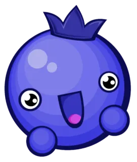 🤗 myrtille, fruit, mignon, dessin animé, nourriture, autocollant whatsapp sticker