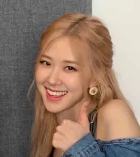 😉 Rose polegar para cima, K-pop, rosa, cantora, ídolo, mulher telegram sticker