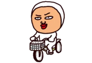 😐 Kreskówka, Postać, Kolarstwo, Rower, Śmieszne telegram sticker