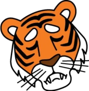 😔 tigre, animale, cartone animato, illustrazione, mammifero, fauna selvatica whatsapp sticker