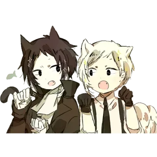 😺 Anime, Chibi, Katzenohren, Kawaii, Cartoon telegram sticker