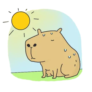 ☀️ capivara, animal, fofo, sol telegram sticker
