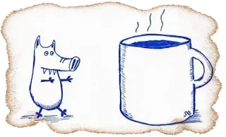 ☕ cão, café, caneca, desenho animado, desenho, bebida, animal telegram sticker