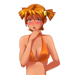 😢 Anime, Manga, Bikini, Llorando, Triste, Chica, Personaje telegram sticker