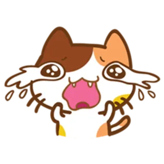 😭 猫, 泣く, 悲しい, 涙, 漫画, 動物, 絵文字, かわいい telegram sticker