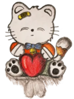 ❤️ gato, gatinho, coração, fofo, animal, animal de estimação telegram sticker