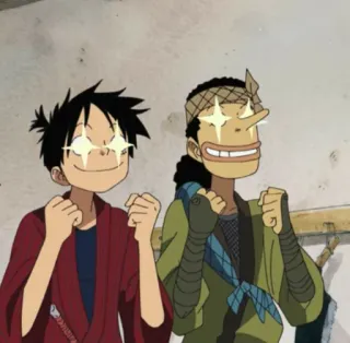 🌊 Monkey D. Luffy One Piece Anime, Manga, Luffy, Usopp, Happy telegram sticker