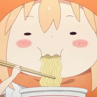 🍣 Umaru Doma Himouto! Umaru-chan Anime, Dibujos animados, Umaru Doma, Himouto! Umaru-chan, Comiendo, Fideos, Lindo, Divertido telegram sticker