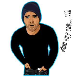 😨 Да ну на...!!! homme, chapeau, choqué, russe, surprise, dessin animé telegram sticker