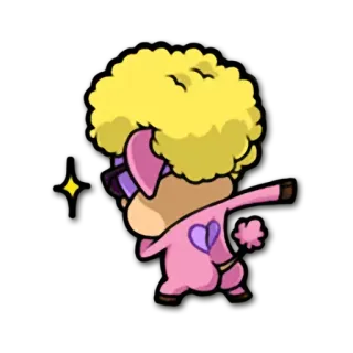💃 만화, 양, 댑, 동물, 캐릭터, 분홍색 telegram sticker