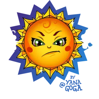 😠 sol, rosto, zangado, desenho animado, adesivo, tempo, celestial whatsapp sticker