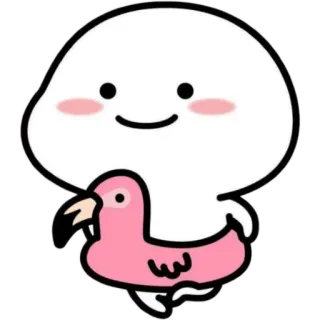 🏖 cartoon, cute, flamingo, swim ring telegram sticker