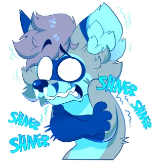 🥶 SHIVER 震え, 寒い, 青, 漫画, キャラクター, ステッカー telegram sticker