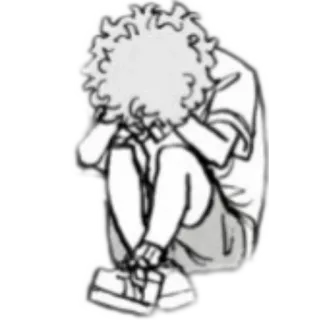 😞 persona, triste, rannicchiato, disperazione whatsapp sticker