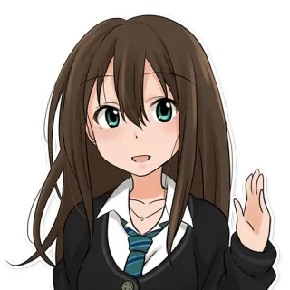 ✋ Anime, Chica, Uniforme escolar, Dibujos animados, Saludo telegram sticker