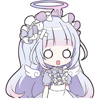 😱 anime girl, cute, surprised, angel, kawaii, sticker telegram sticker