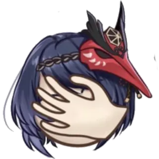 🤦‍♀️ anime, mask, hand, facepalm, character, emoji telegram sticker