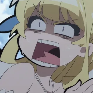 🗡 Anime, Kartun, Ekspresi, Marah, Pirang, Perempuan telegram sticker