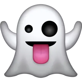 👻 ghost, emoji, spooky, cartoon, halloween whatsapp sticker