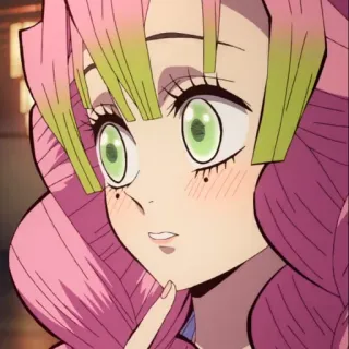 💗 Mitsuri Kanroji Demon Slayer Аниме, Demon Slayer, Мицури Канроджи, розовые волосы, персонаж, Манга telegram sticker