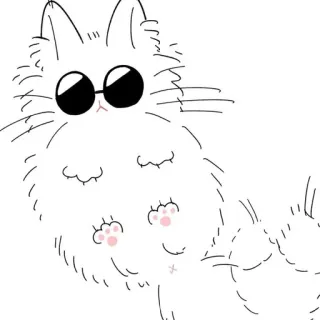 🐈 Katze, Sonnenbrille, Cartoon, niedlich, Tier telegram sticker