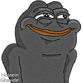😌 Hossein Ghavidel pepe, meme, zelfgenoegzaam, Hossein Ghavidel, internet cultuur telegram sticker