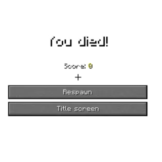 🥱 You died! minecraft, jeu, mort, vous êtes mort, score, réapparition whatsapp sticker