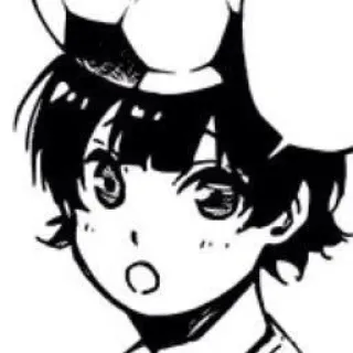 ⚽️ anime, soccer, excited, black and white whatsapp sticker