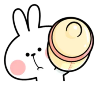 🍼 lapin, mignon, autocollant, dessin animé, animal telegram sticker