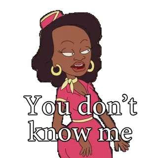 💁 You don't know me мультфильм, женщина, дерзкая, выражение лица, персонаж telegram sticker
