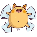 🙃 porco, voando, fofo, desenho animado, animal telegram sticker