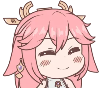 😊 Yae Miko Genshin Impact Anime, Videojuego, Personaje, Genshin Impact, Yae Miko, Mono, Chibi telegram sticker