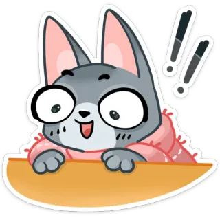 😯 животное, мультфильм, наклейка, милый, счастливый, иллюстрация telegram sticker
