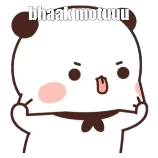 🤪 bhaak motuuu mignon, panda, autocollant, dessin animé, drôle whatsapp sticker
