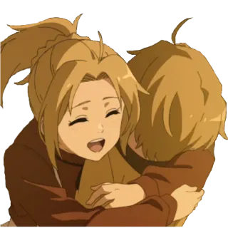 🤗 Anime, Ôm, Phim hoạt hình, Tình cảm, Tình bạn, Cô gái, Bạn bè telegram sticker