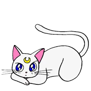 😠 Luna Sailor Moon 猫, アニメ, 月, 漫画, 動物 telegram sticker