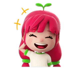 😅 Dessin animé, Personnage, Joyeux, Mignon, Fille whatsapp sticker
