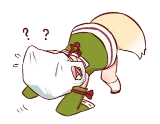 ⁉️ Chibi, Cartoon, Point d'interrogation, Anime telegram sticker