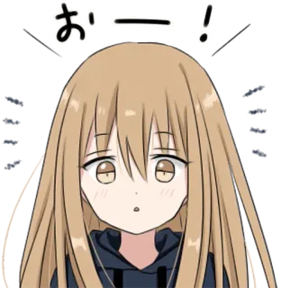 ❗️ おー！ 动漫, 卡通, 女孩, 可爱, 表情, 漫画 whatsapp sticker