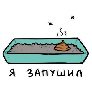 ☝ Я ЗАПУШИЛ chat, litière, excréments de chat, litière chat telegram sticker