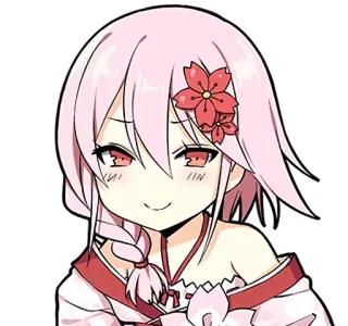 😏 Anime, Mangá, Garota, Cabelo rosa, Sakura, Flor whatsapp sticker