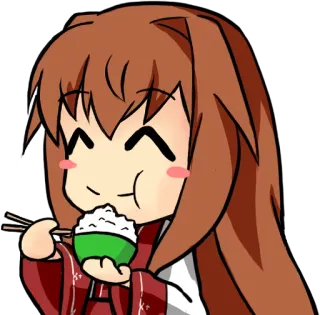 🍚 Anime, Manga, Riz, Nourriture, Manger, Kawaii, Mignon, Chibi whatsapp sticker