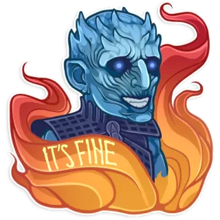 😅 Night King Game of Thrones IT'S FINE Gra o Tron, Nocny Król, WSZYSTKO W PORZĄDKU, Mem, HBO, Nadchodzi zima telegram sticker